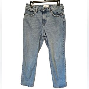 Abercrombie & Fitch 90's Straight Mid-Rise Light Blue Jeans Women's 29 Short